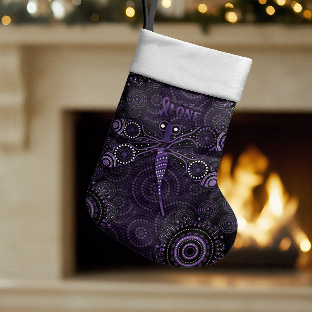 Australia Epilepsy Support Purple Purple Dragonfly Christmas Stocking Aboriginal of Hope