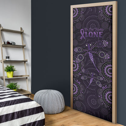 Australia Epilepsy Support Purple Dragonfly Door Cover Aboriginal of Hope