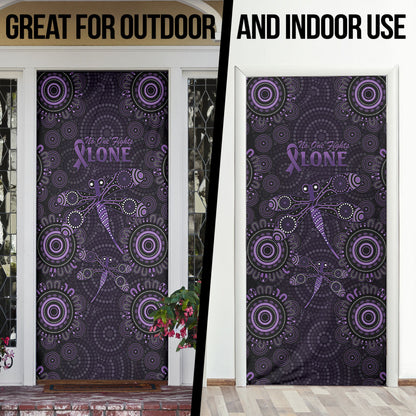 Australia Epilepsy Support Purple Dragonfly Door Cover Aboriginal of Hope