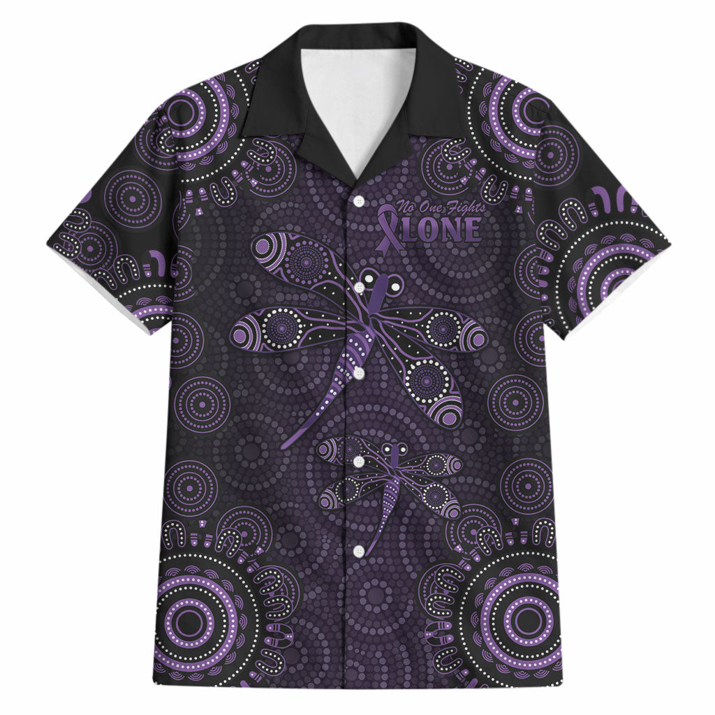 Australia Epilepsy Support Purple Dragonfly Hawaiian Shirt Aboriginal of Hope
