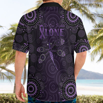 Australia Epilepsy Support Purple Dragonfly Hawaiian Shirt Aboriginal of Hope