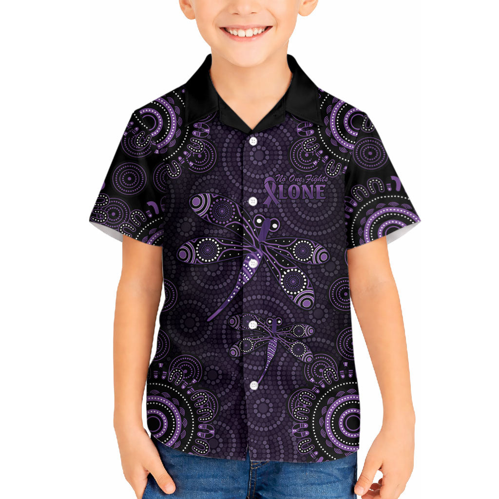 Australia Epilepsy Support Purple Dragonfly Hawaiian Shirt Aboriginal of Hope