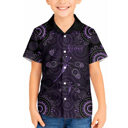 Australia Epilepsy Support Purple Dragonfly Hawaiian Shirt Aboriginal of Hope