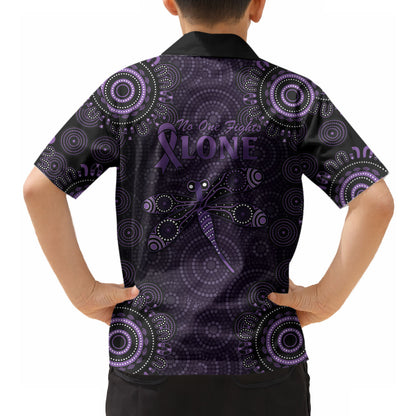 Australia Epilepsy Support Purple Dragonfly Hawaiian Shirt Aboriginal of Hope