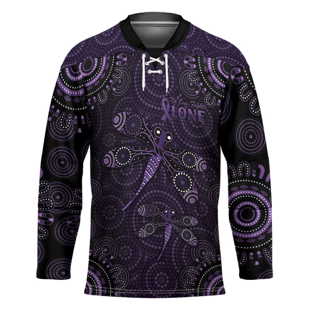 Australia Epilepsy Support Purple Dragonfly Hockey Jersey Aboriginal of Hope