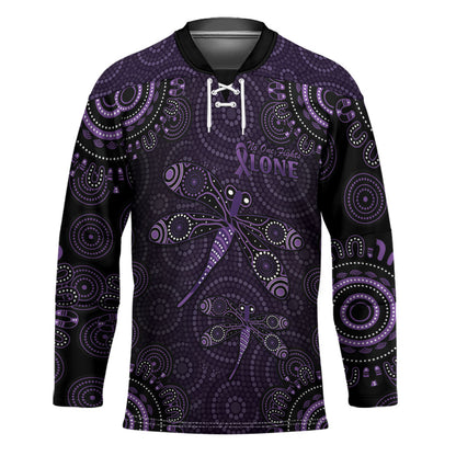 Australia Epilepsy Support Purple Dragonfly Hockey Jersey Aboriginal of Hope