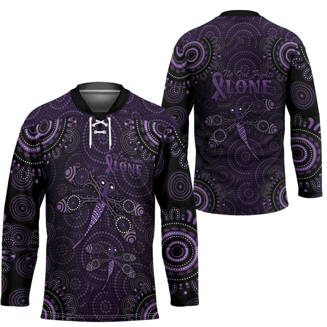 Australia Epilepsy Support Purple Dragonfly Hockey Jersey Aboriginal of Hope