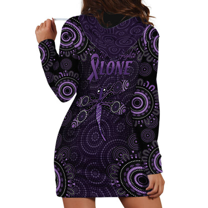 Australia Epilepsy Support Purple Dragonfly Hoodie Dress Aboriginal of Hope