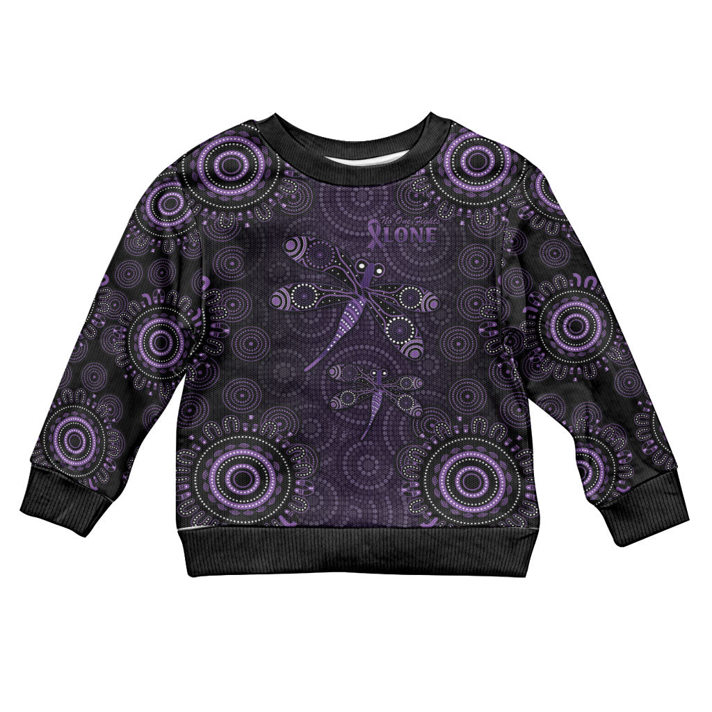 Australia Epilepsy Support Purple Purple Dragonfly Kid Ugly Christmas Sweater Aboriginal of Hope