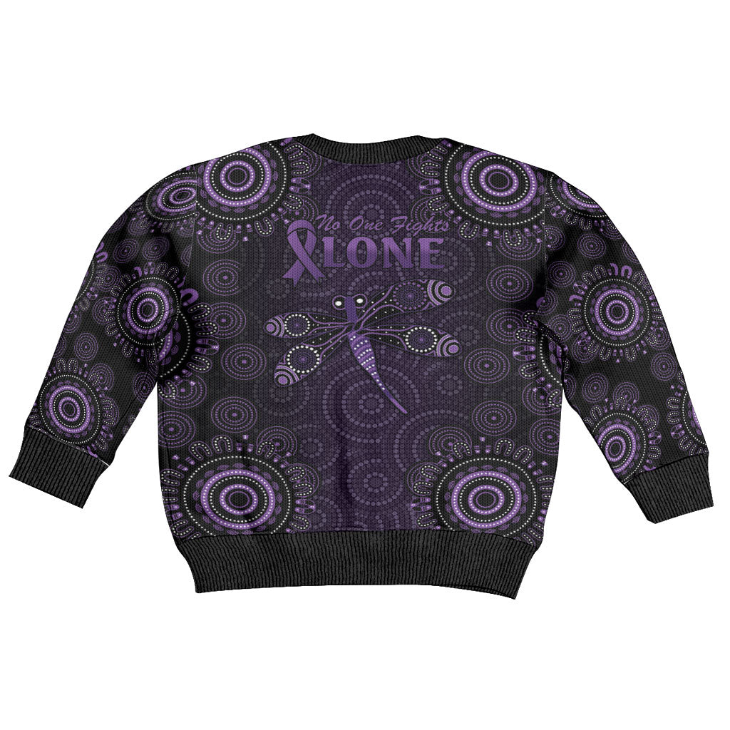 Australia Epilepsy Support Purple Purple Dragonfly Kid Ugly Christmas Sweater Aboriginal of Hope