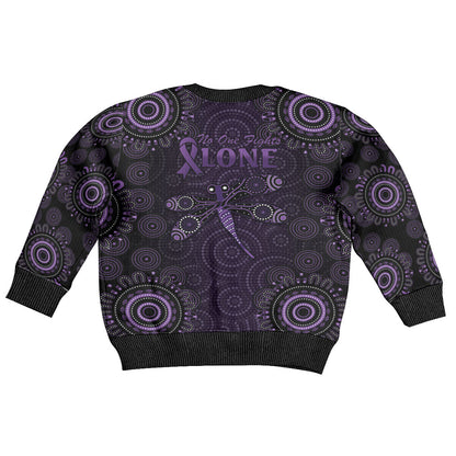 Australia Epilepsy Support Purple Purple Dragonfly Kid Ugly Christmas Sweater Aboriginal of Hope