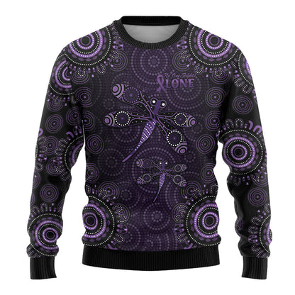 Australia Epilepsy Support Purple Purple Dragonfly Ugly Christmas Sweater Aboriginal of Hope