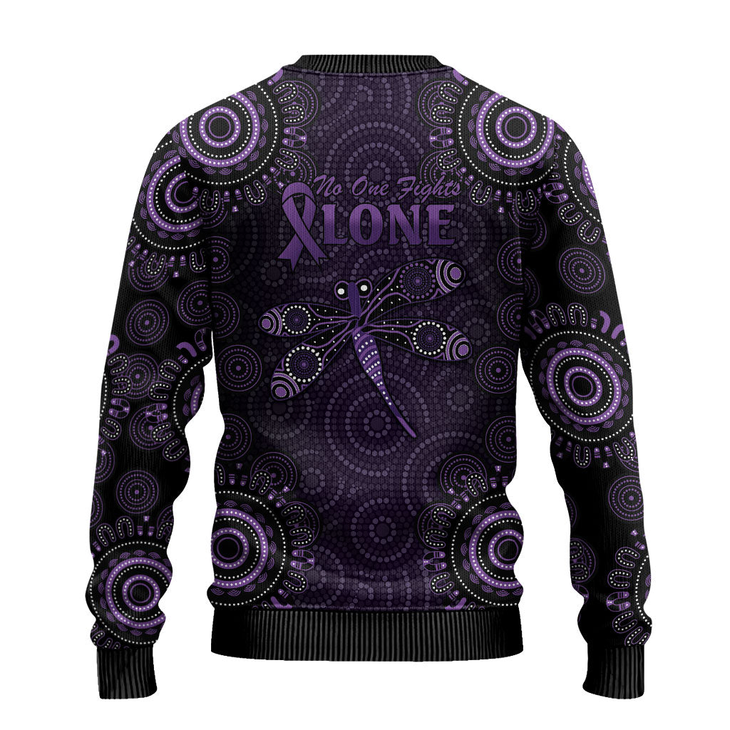 Australia Epilepsy Support Purple Purple Dragonfly Ugly Christmas Sweater Aboriginal of Hope