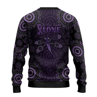 Australia Epilepsy Support Purple Purple Dragonfly Ugly Christmas Sweater Aboriginal of Hope