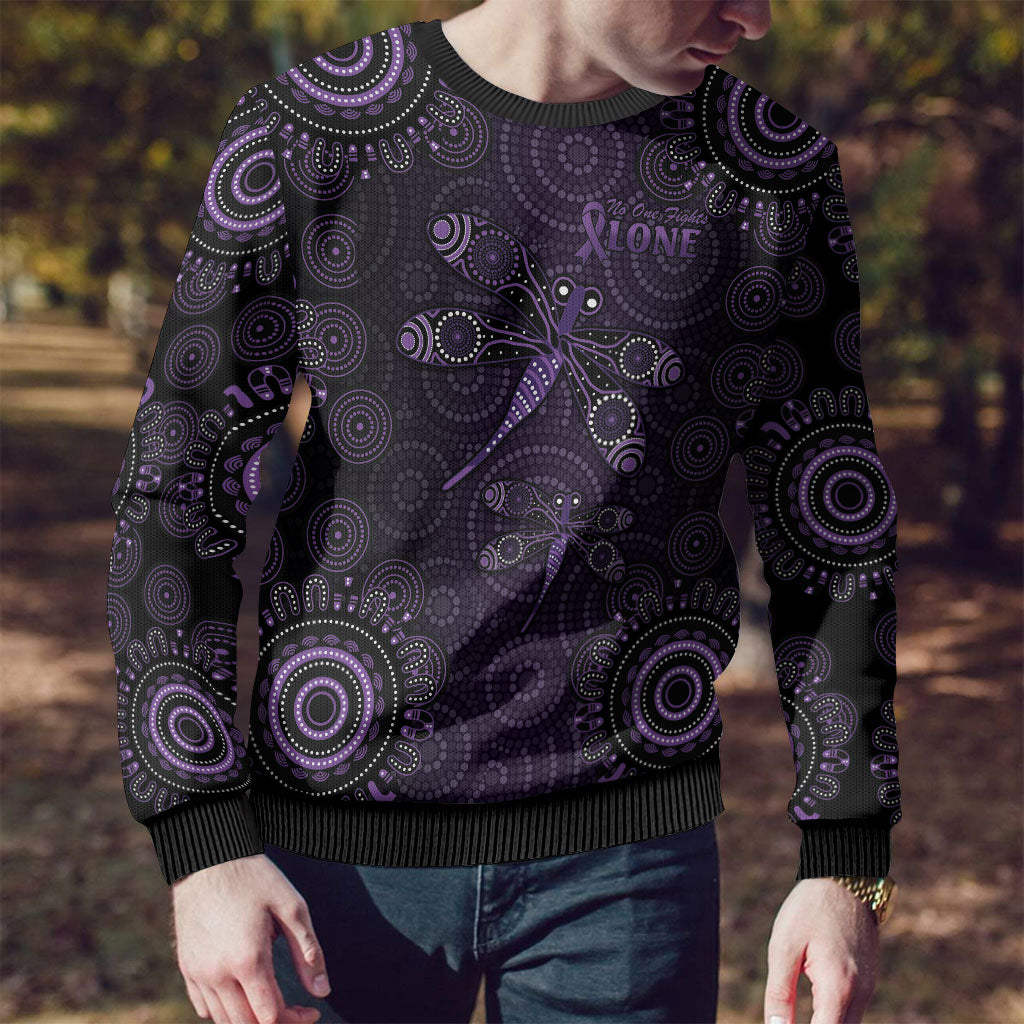 Australia Epilepsy Support Purple Purple Dragonfly Ugly Christmas Sweater Aboriginal of Hope