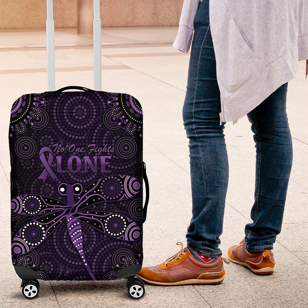 Australia Epilepsy Support Purple Dragonfly Luggage Cover Aboriginal of Hope