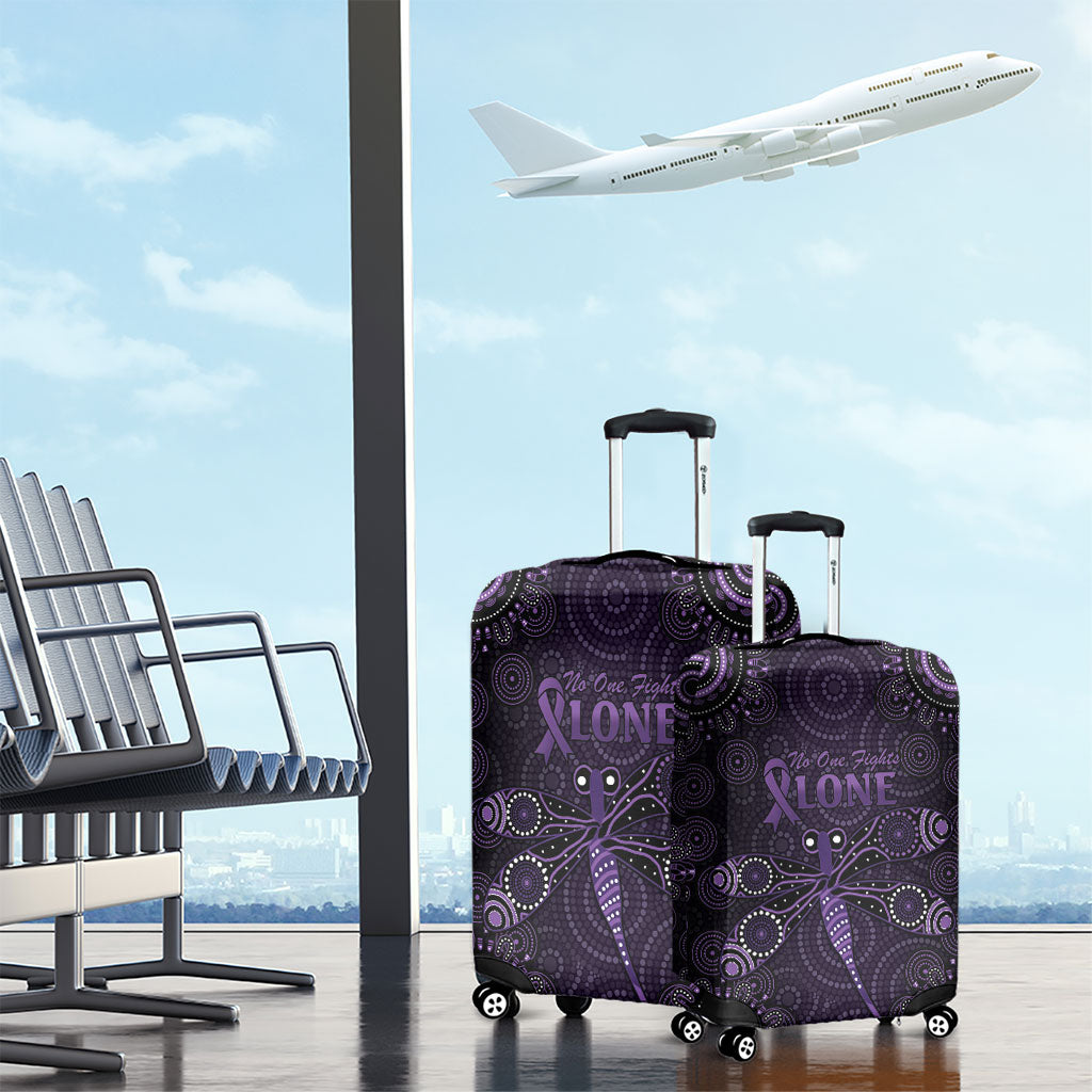 Australia Epilepsy Support Purple Dragonfly Luggage Cover Aboriginal of Hope