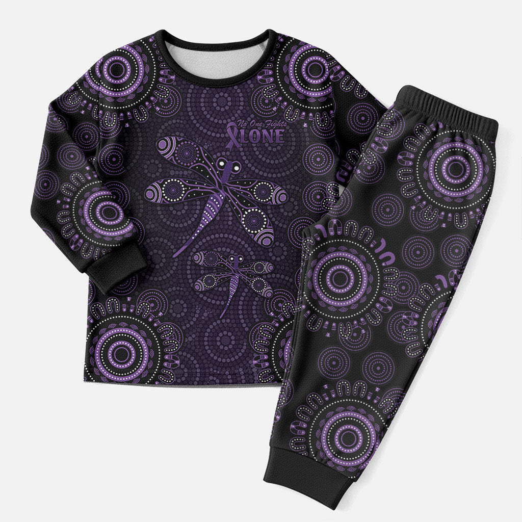 Australia Epilepsy Support Purple Purple Dragonfly Christmas Pajama Set Aboriginal of Hope
