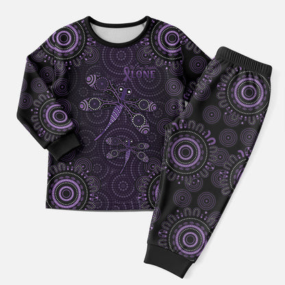 Australia Epilepsy Support Purple Purple Dragonfly Christmas Pajama Set Aboriginal of Hope