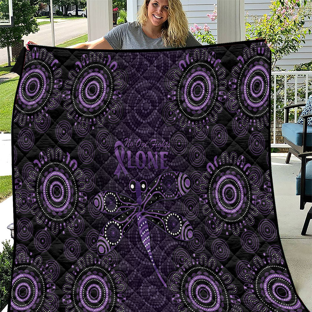 Australia Epilepsy Support Purple Dragonfly Quilt Aboriginal of Hope