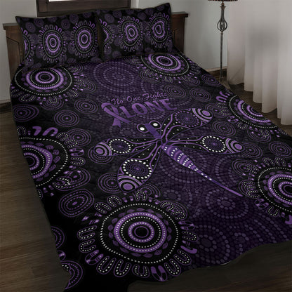 Australia Epilepsy Support Purple Dragonfly Quilt Bed Set Aboriginal of Hope