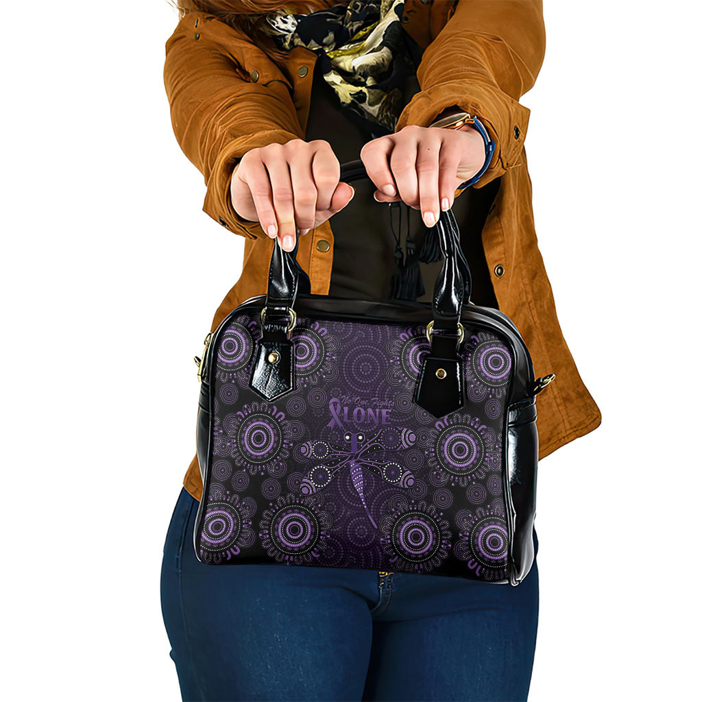 Australia Epilepsy Support Purple Dragonfly Shoulder Handbag Aboriginal of Hope
