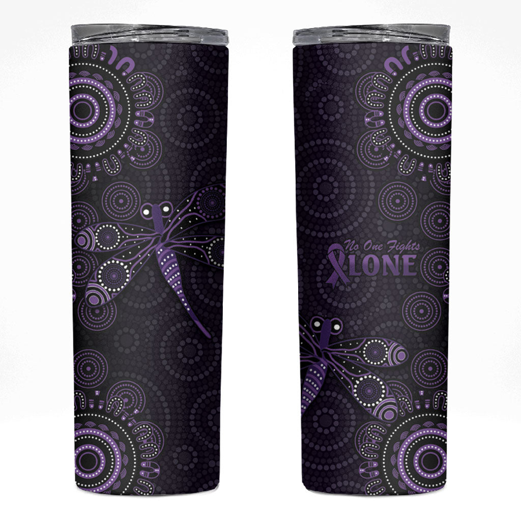Australia Epilepsy Support Purple Dragonfly Skinny Tumbler Aboriginal of Hope