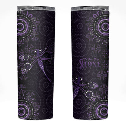 Australia Epilepsy Support Purple Dragonfly Skinny Tumbler Aboriginal of Hope