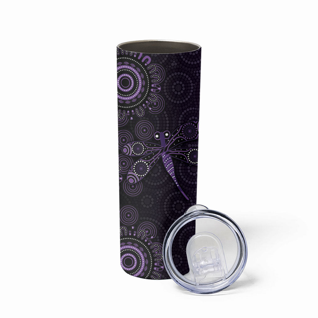 Australia Epilepsy Support Purple Dragonfly Skinny Tumbler Aboriginal of Hope
