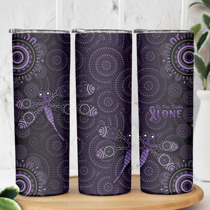 Australia Epilepsy Support Purple Dragonfly Skinny Tumbler Aboriginal of Hope