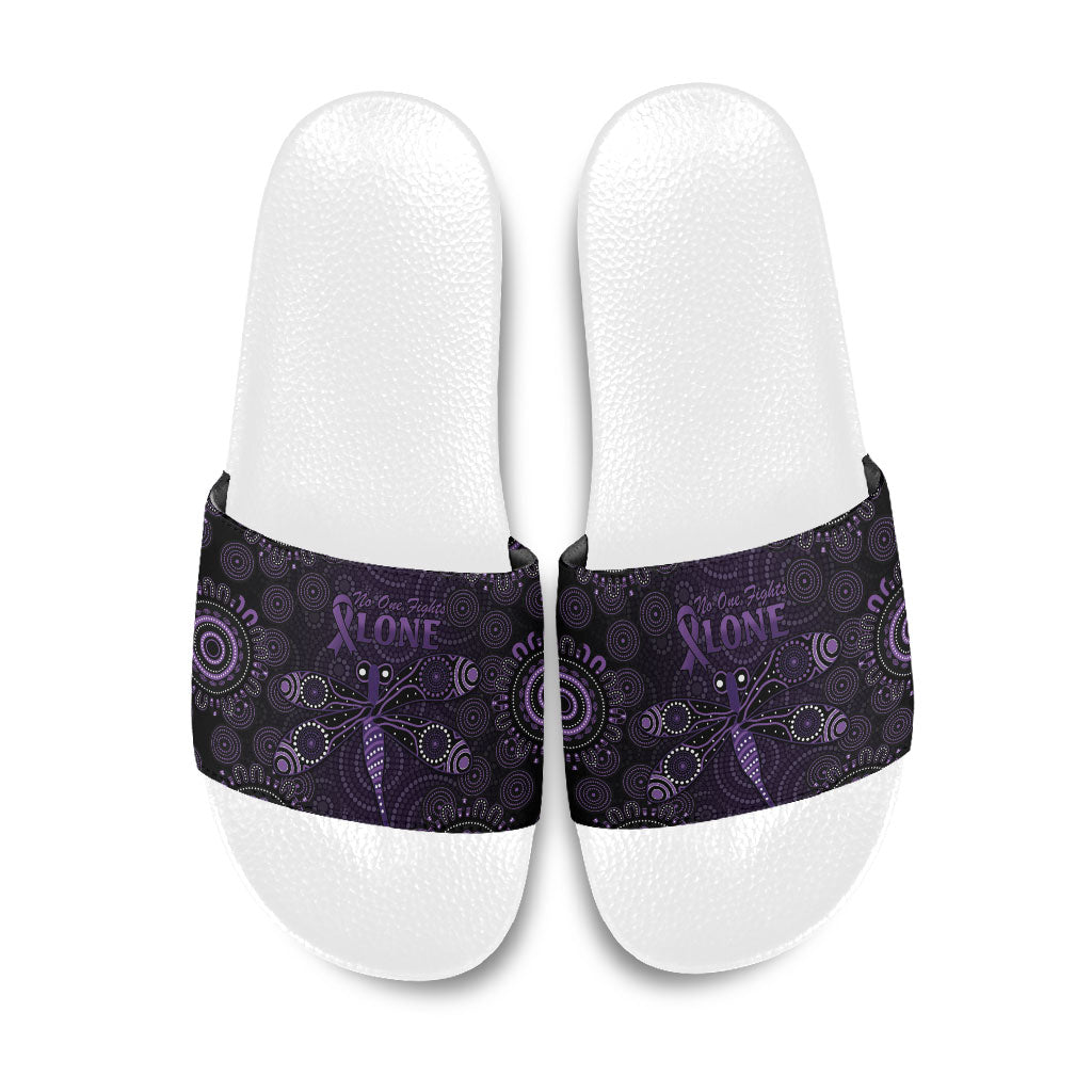 Australia Epilepsy Support Purple Dragonfly Slide Sandals Aboriginal of Hope