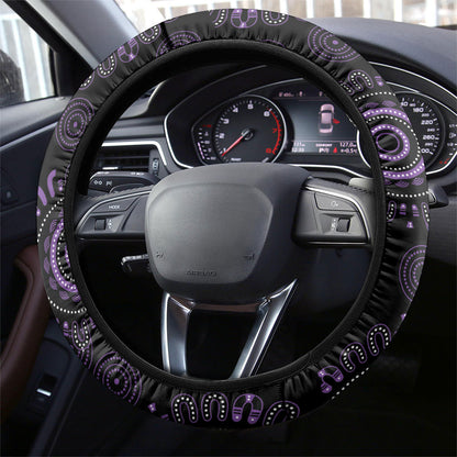 Australia Epilepsy Support Purple Dragonfly Steering Wheel Cover Aboriginal of Hope