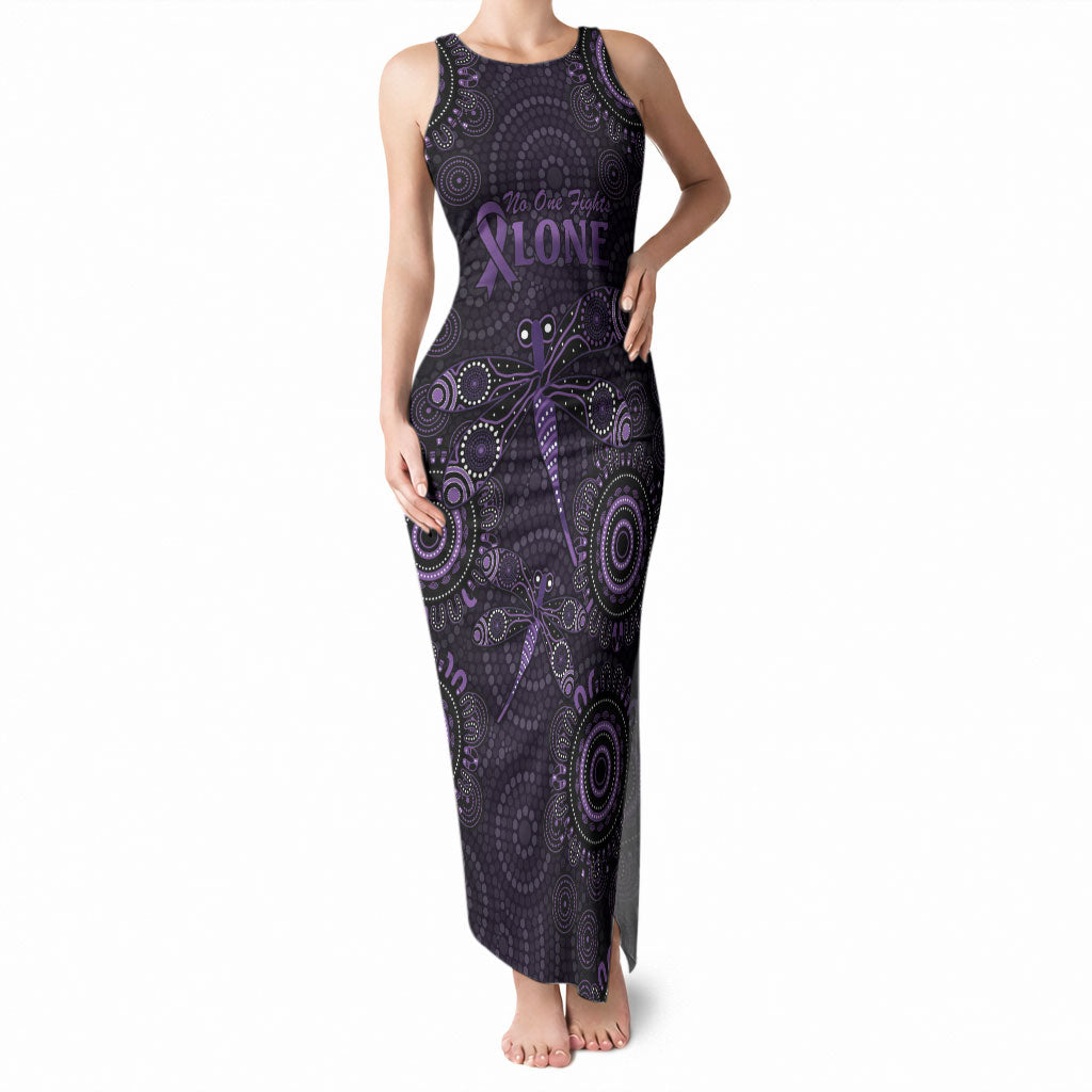 Australia Epilepsy Support Purple Dragonfly Tank Maxi Dress Aboriginal of Hope