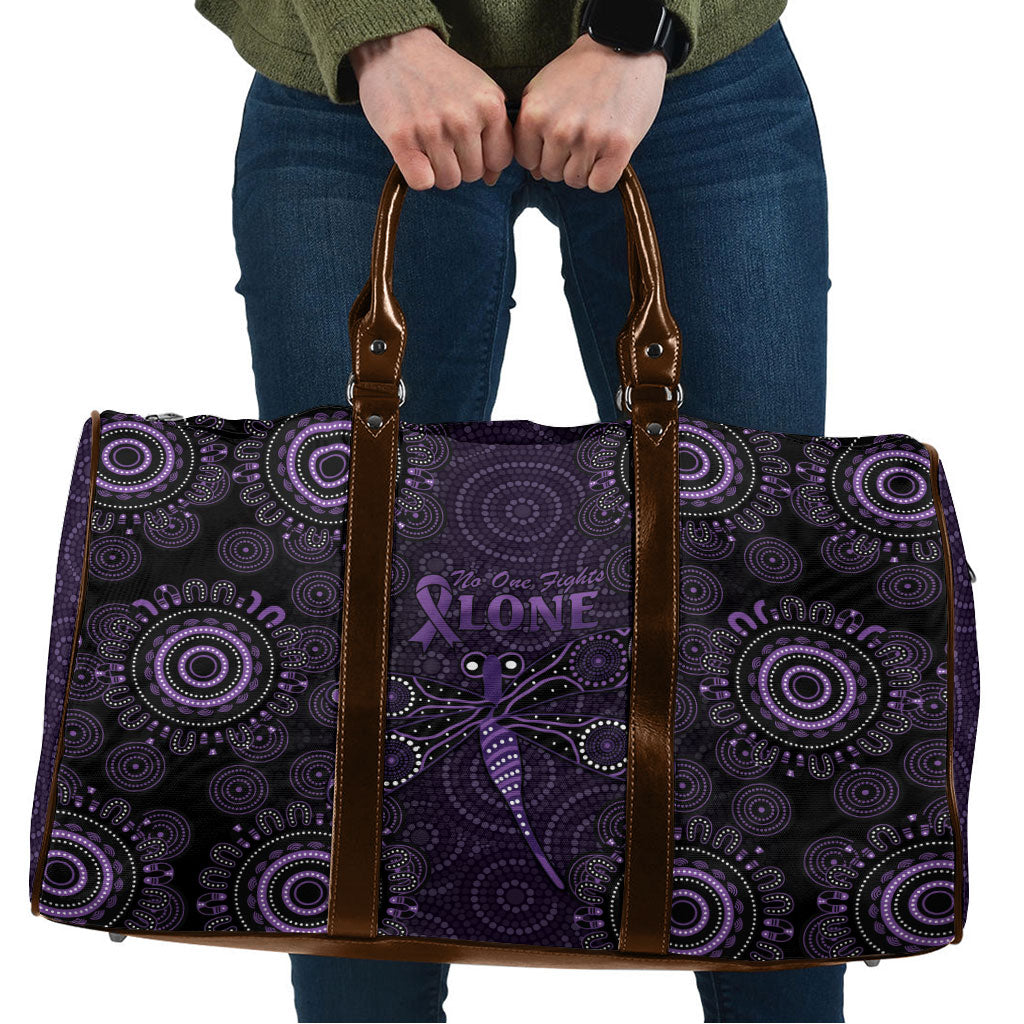 Australia Epilepsy Support Purple Dragonfly Travel Bag Aboriginal of Hope