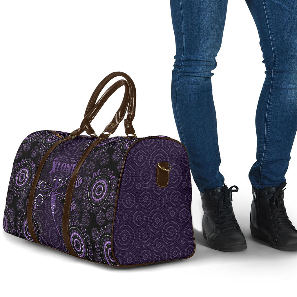 Australia Epilepsy Support Purple Dragonfly Travel Bag Aboriginal of Hope