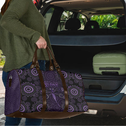 Australia Epilepsy Support Purple Dragonfly Travel Bag Aboriginal of Hope
