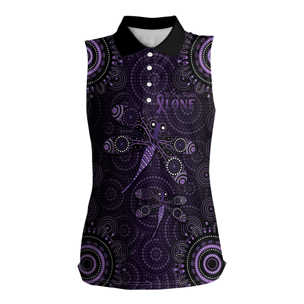 Australia Epilepsy Support Purple Dragonfly Women Sleeveless Polo Shirt Aboriginal of Hope