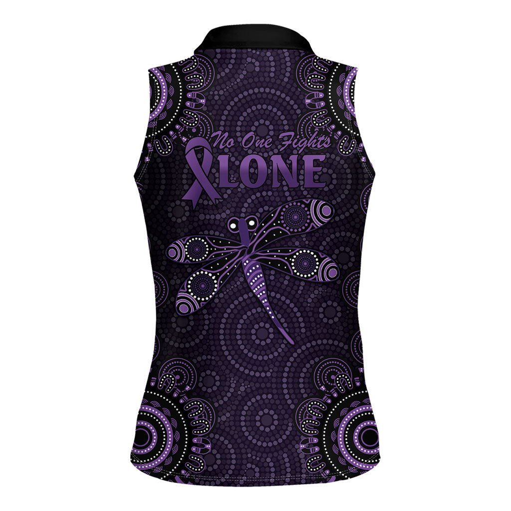 Australia Epilepsy Support Purple Dragonfly Women Sleeveless Polo Shirt Aboriginal of Hope