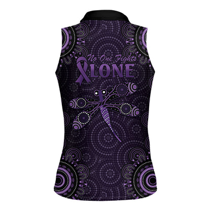 Australia Epilepsy Support Purple Dragonfly Women Sleeveless Polo Shirt Aboriginal of Hope