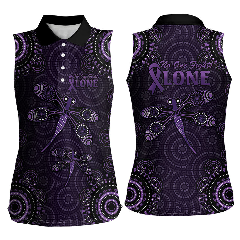 Australia Epilepsy Support Purple Dragonfly Women Sleeveless Polo Shirt Aboriginal of Hope