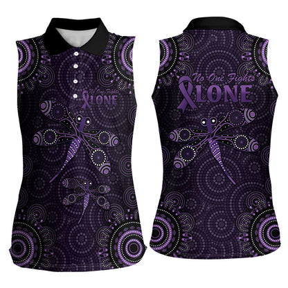 Australia Epilepsy Support Purple Dragonfly Women Sleeveless Polo Shirt Aboriginal of Hope