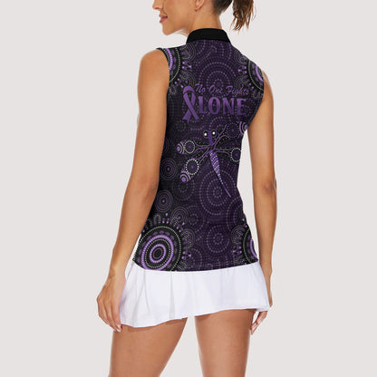 Australia Epilepsy Support Purple Dragonfly Women Sleeveless Polo Shirt Aboriginal of Hope