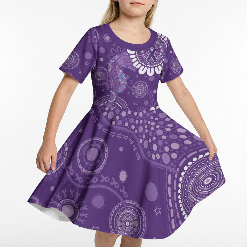 Sea Horse Australia Epilepsy Support Kid Short Sleeve Dress