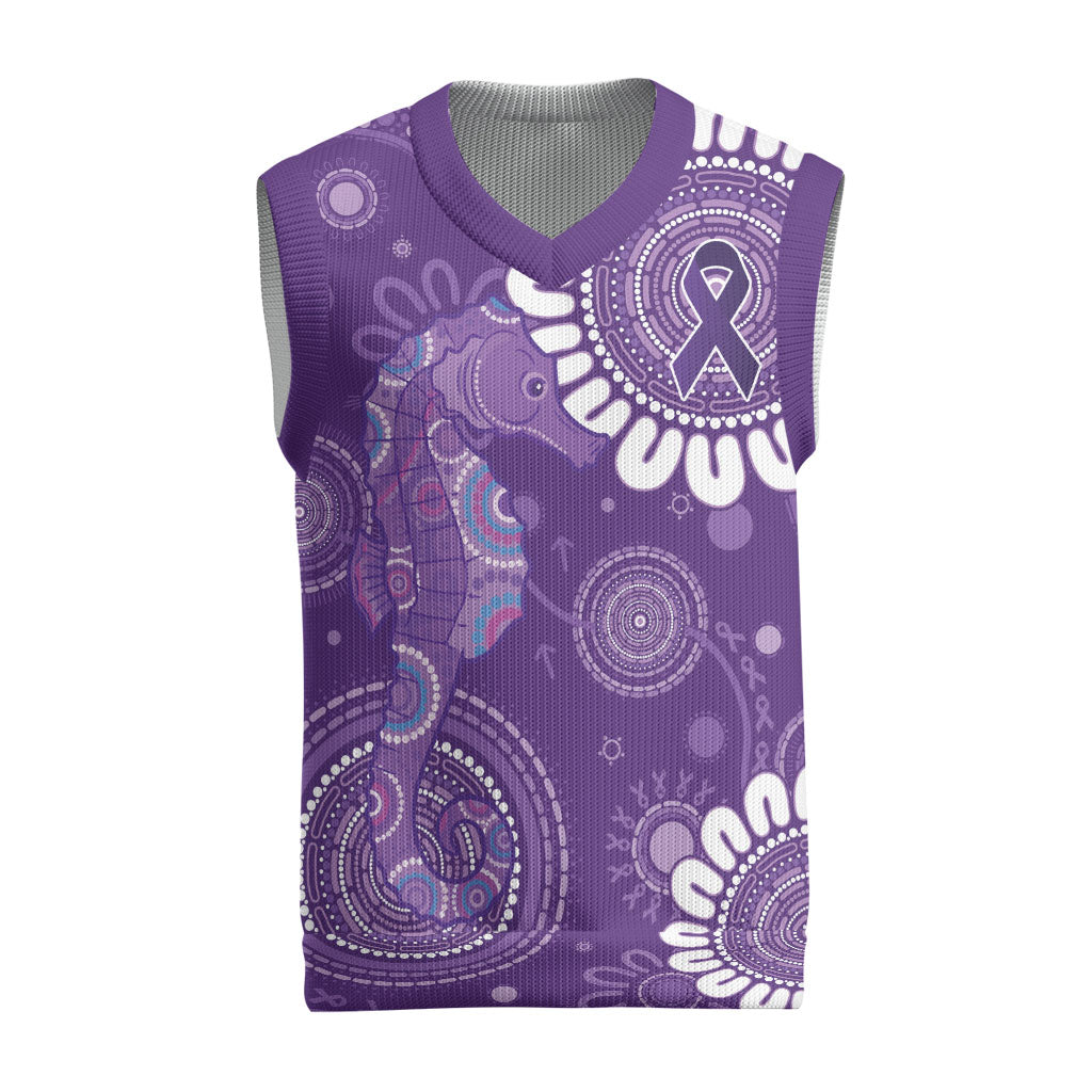 Sea Horse Australia Epilepsy Support Christmas Knitted V-Neck Vest