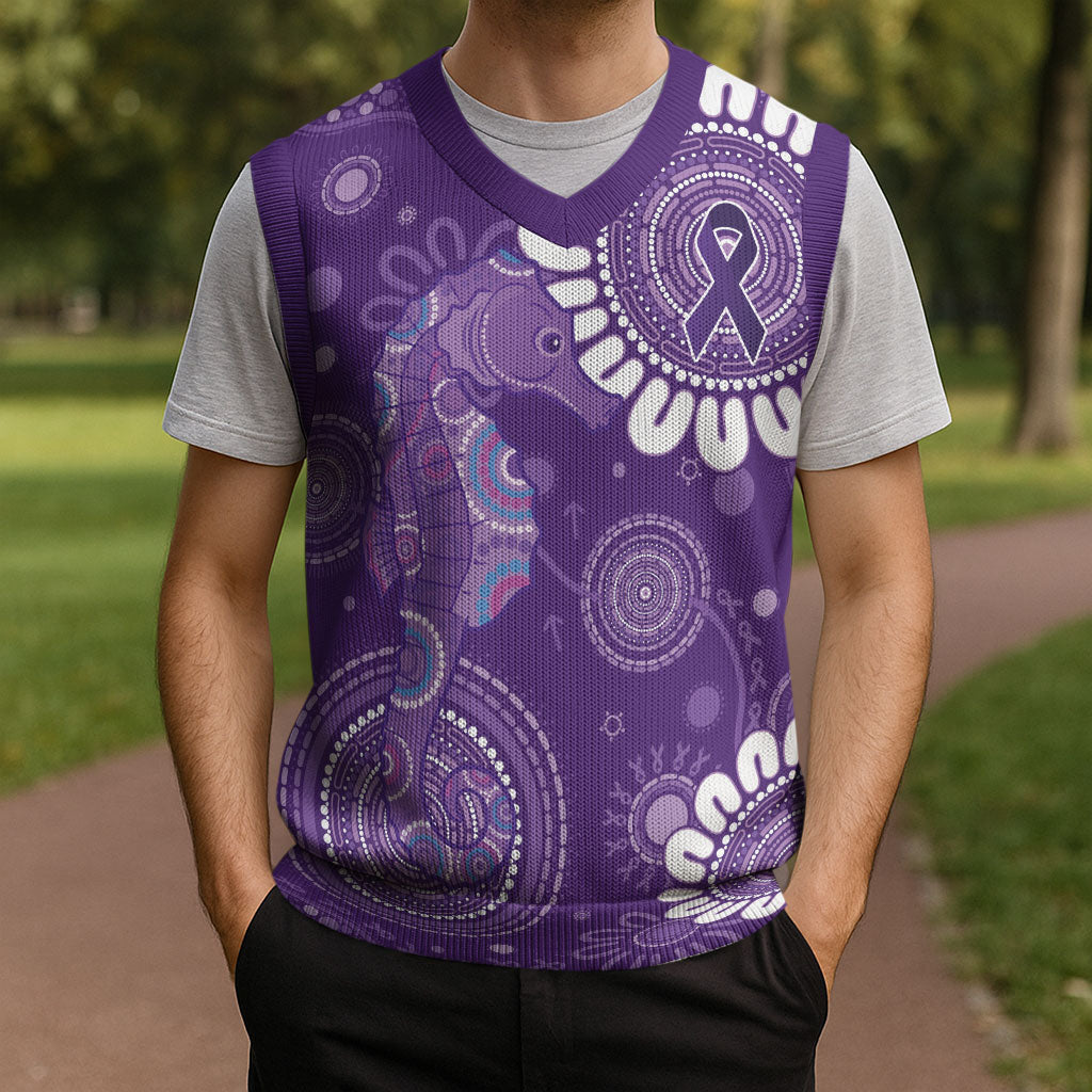 Sea Horse Australia Epilepsy Support Christmas Knitted V-Neck Vest