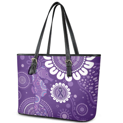 Sea Horse Australia Epilepsy Support Leather Tote Bag
