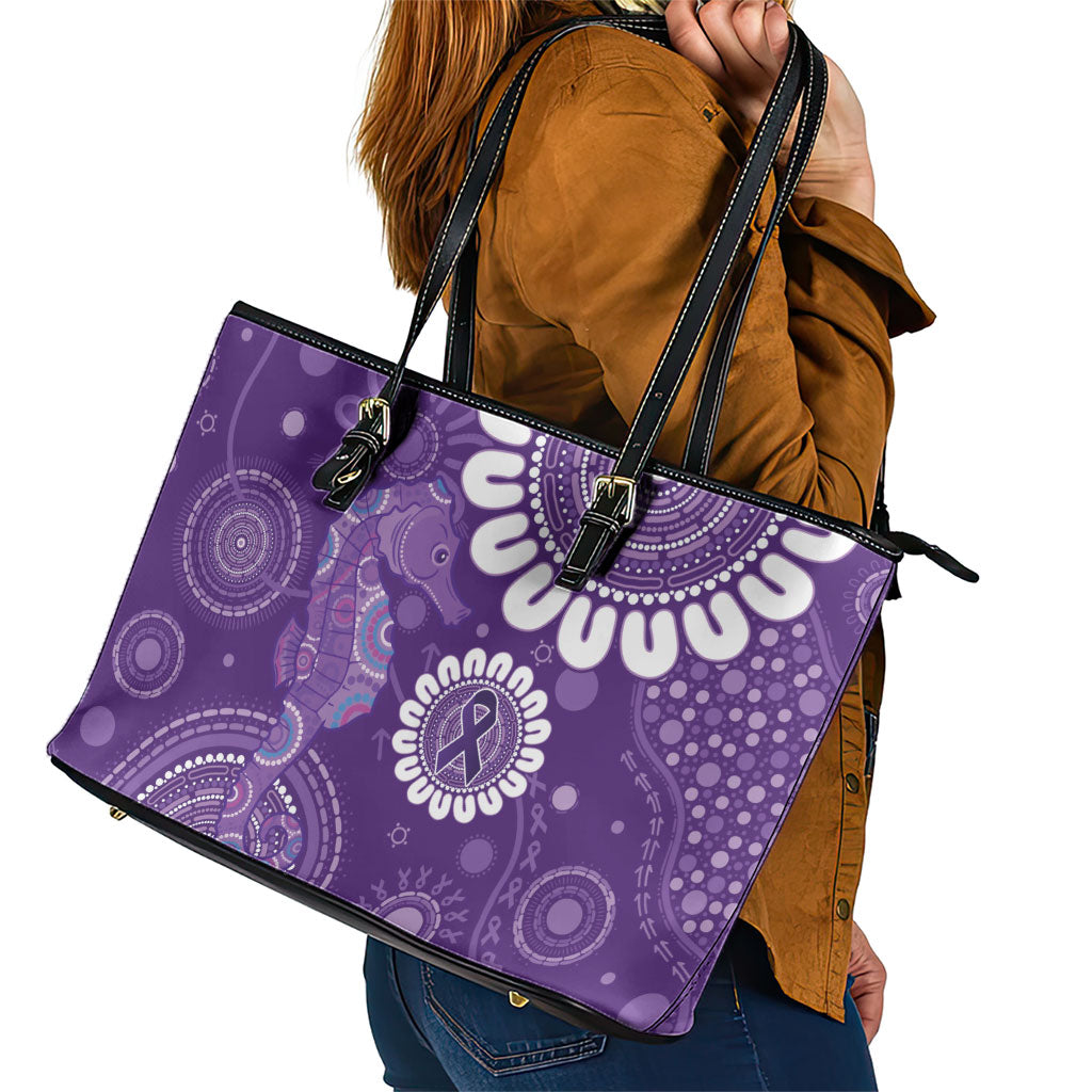Sea Horse Australia Epilepsy Support Leather Tote Bag