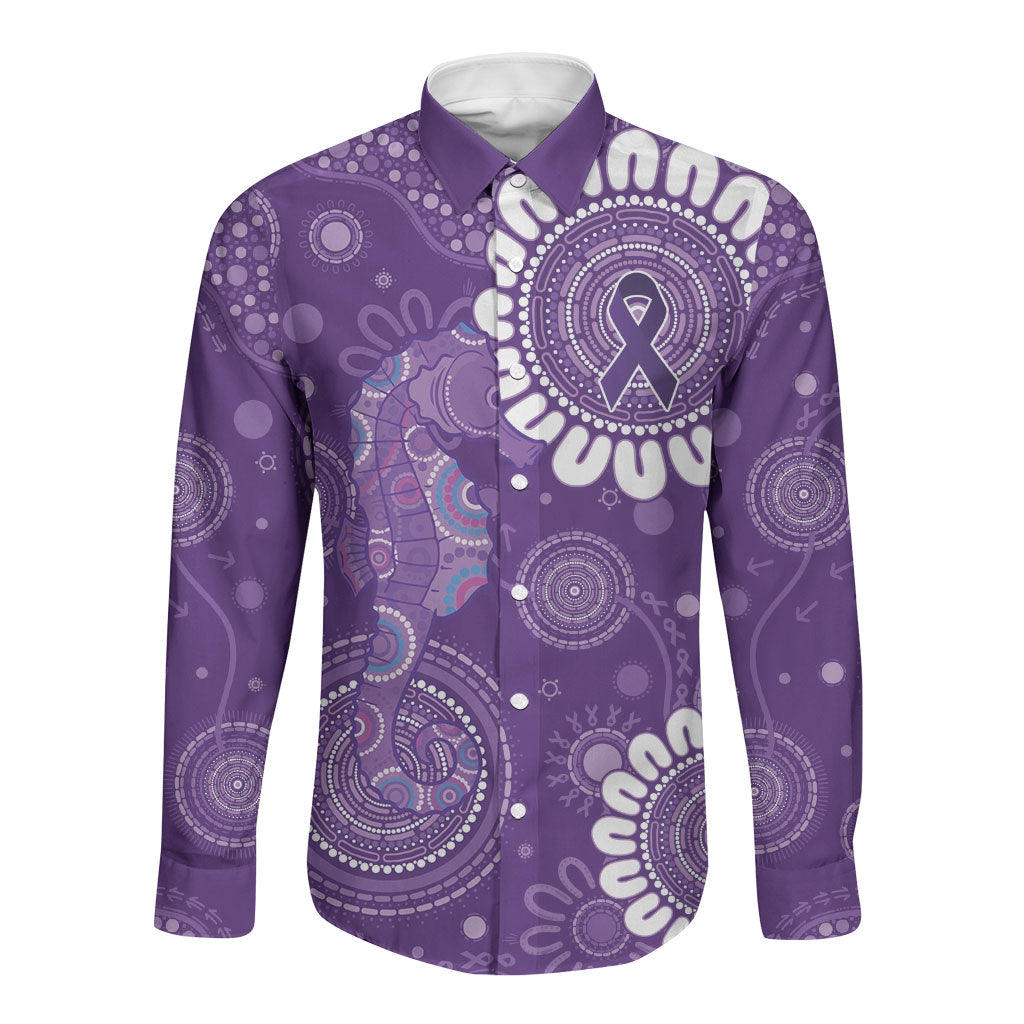 Sea Horse Australia Epilepsy Support Long Sleeve Button Shirt