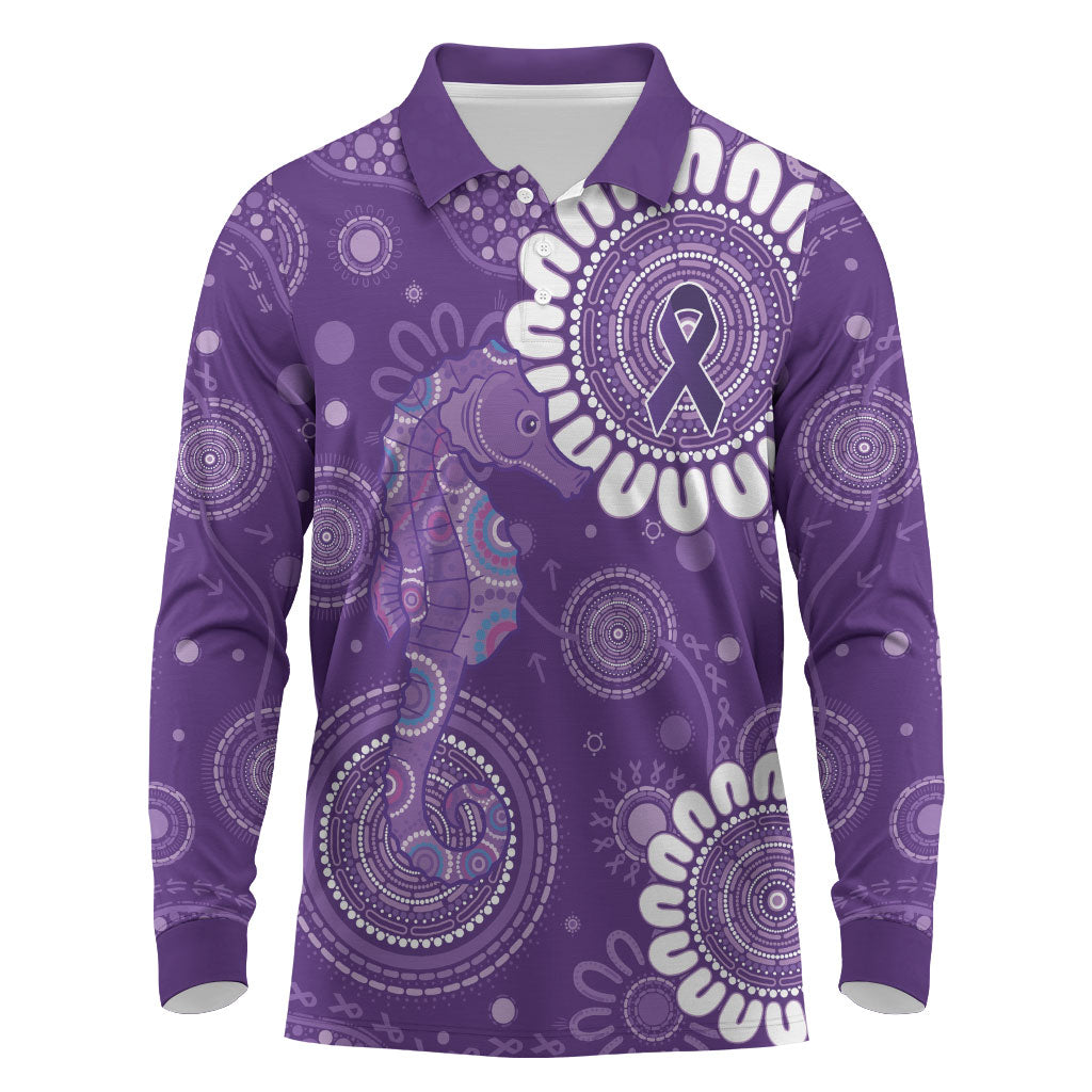 Sea Horse Australia Epilepsy Support Long Sleeve Polo Shirt