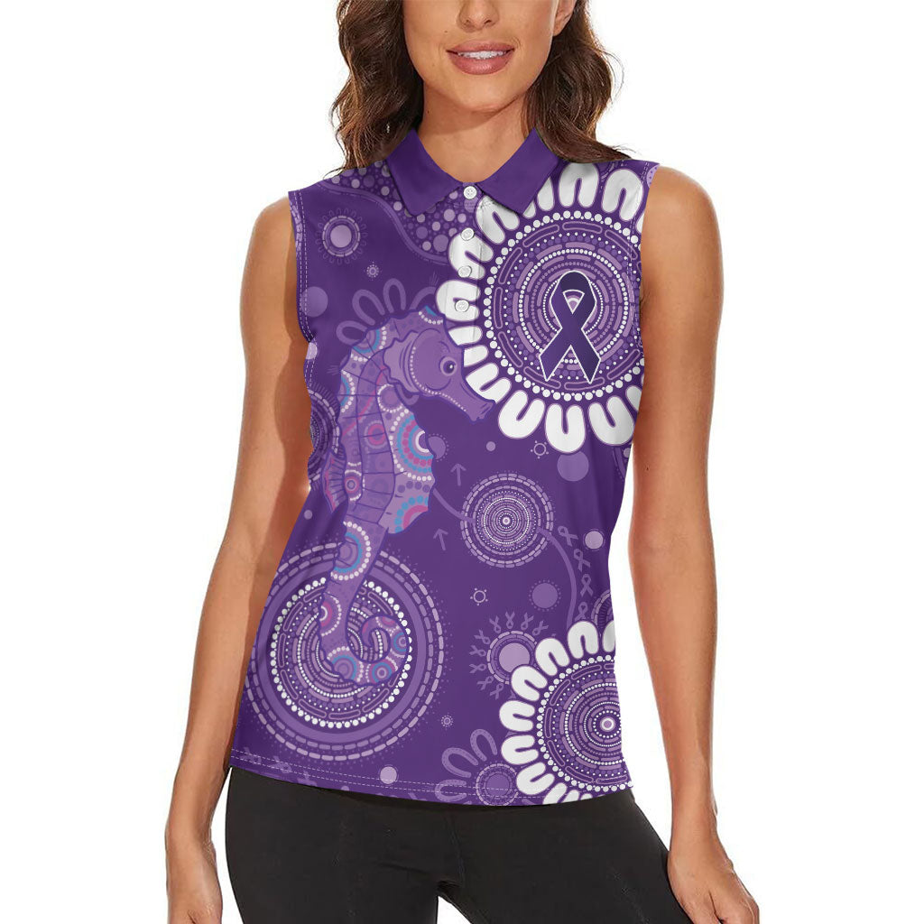 Sea Horse Australia Epilepsy Support Women Sleeveless Polo Shirt